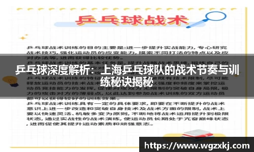 乒乓球深度解析：上海乒乓球队的战术节奏与训练秘诀揭秘