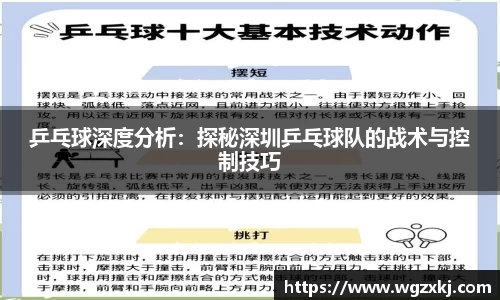 乒乓球深度分析：探秘深圳乒乓球队的战术与控制技巧