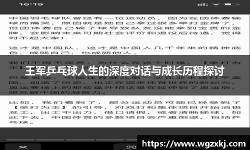 王军乒乓球人生的深度对话与成长历程探讨