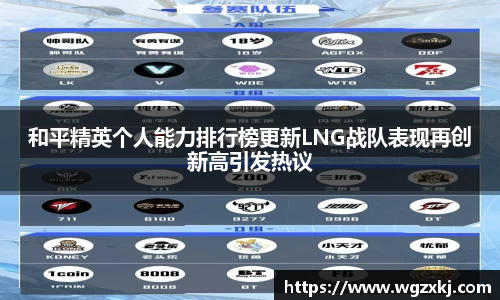和平精英个人能力排行榜更新LNG战队表现再创新高引发热议